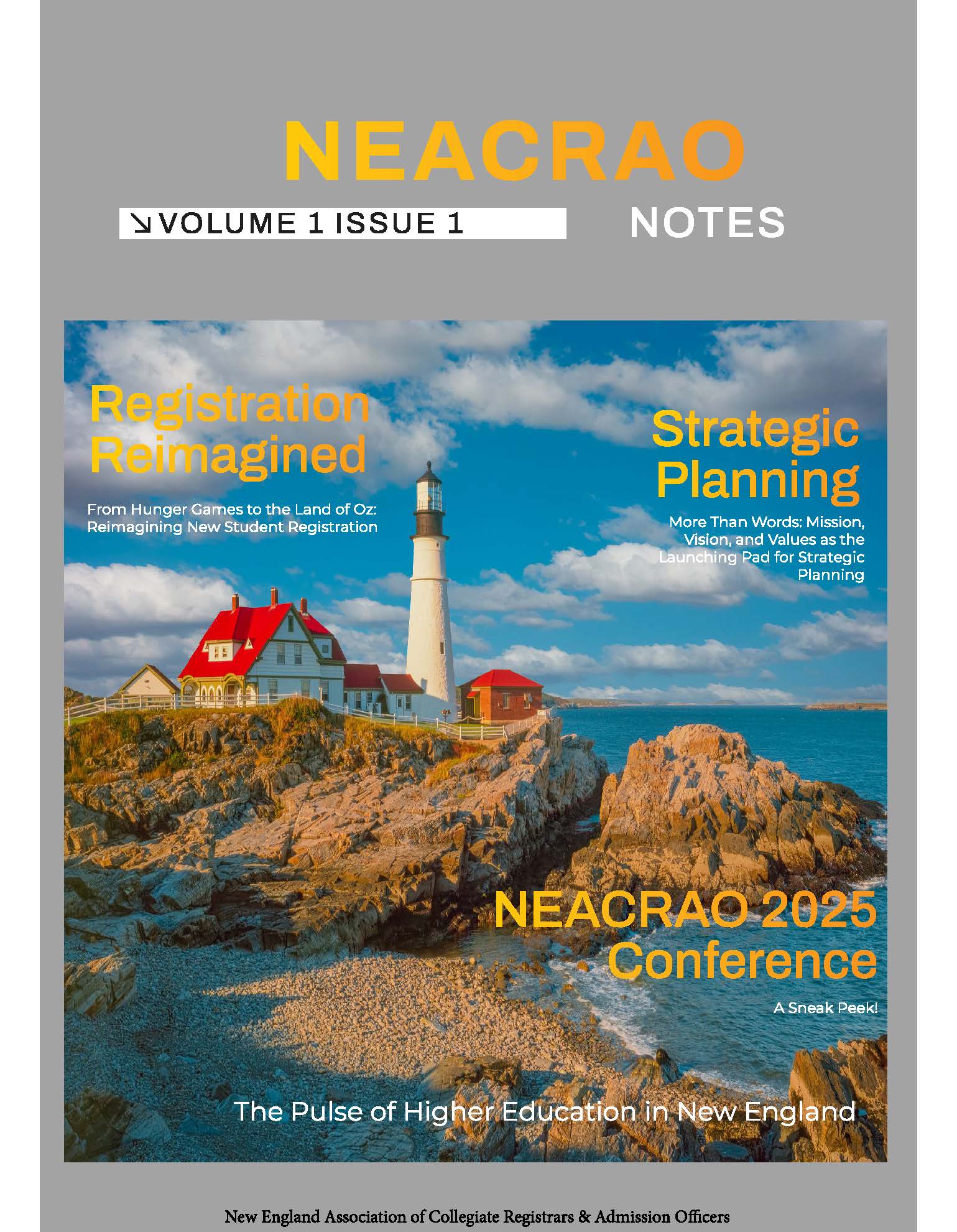 NEACRAO Notes Vol 1 Issue 1 Cover