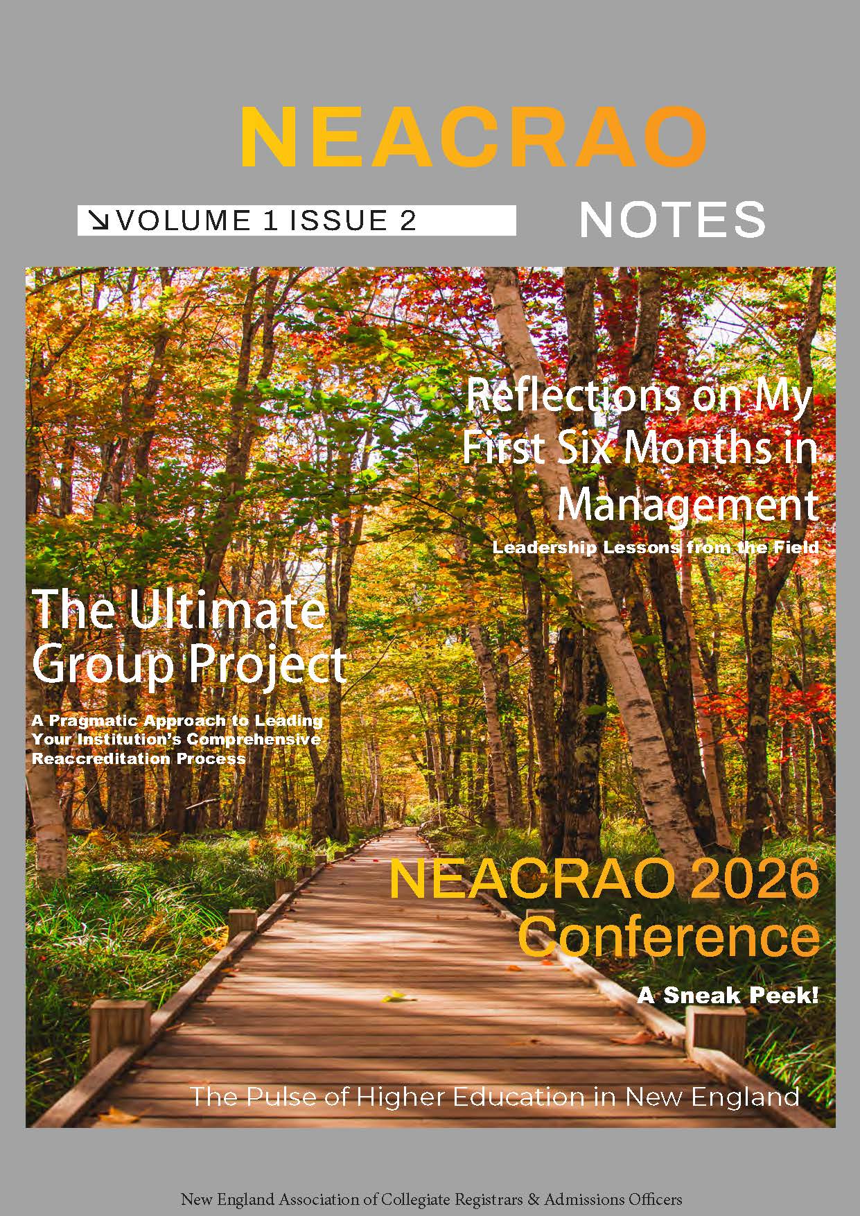 NEACRAO Notes Vol 1 Issue 2 Cover